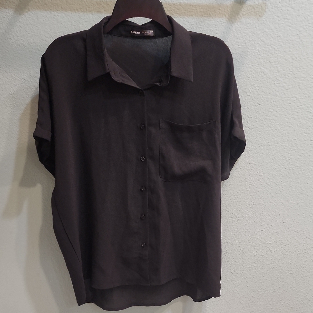 SHEIN Black Button-Down Shirt